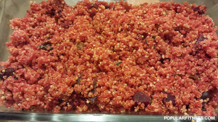 Quinoa recipe with beets, black fungus, herbs and spices - Photo by popular fitness