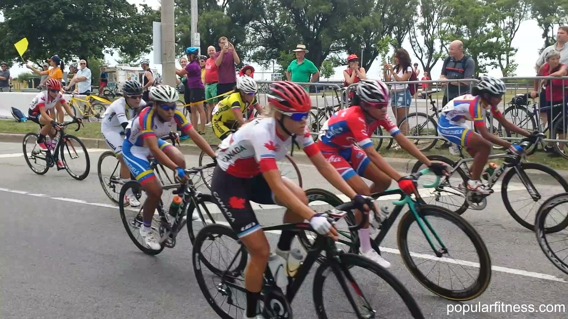 Women's bike race, women cycling in Pan Am Games Toronto - photo by popular fitness
