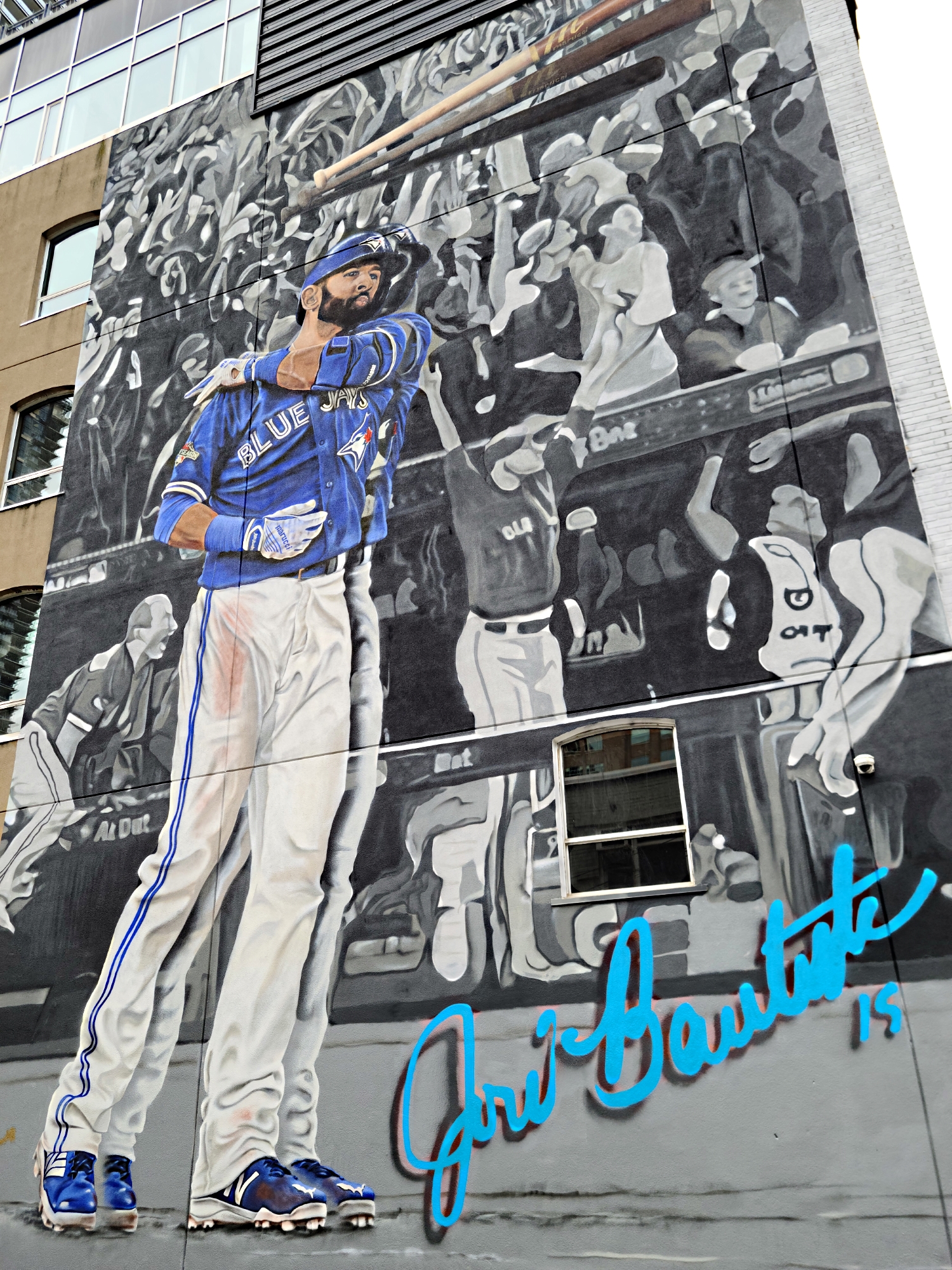 Jose Bautista bat flip mural - Toronto Blue Jays