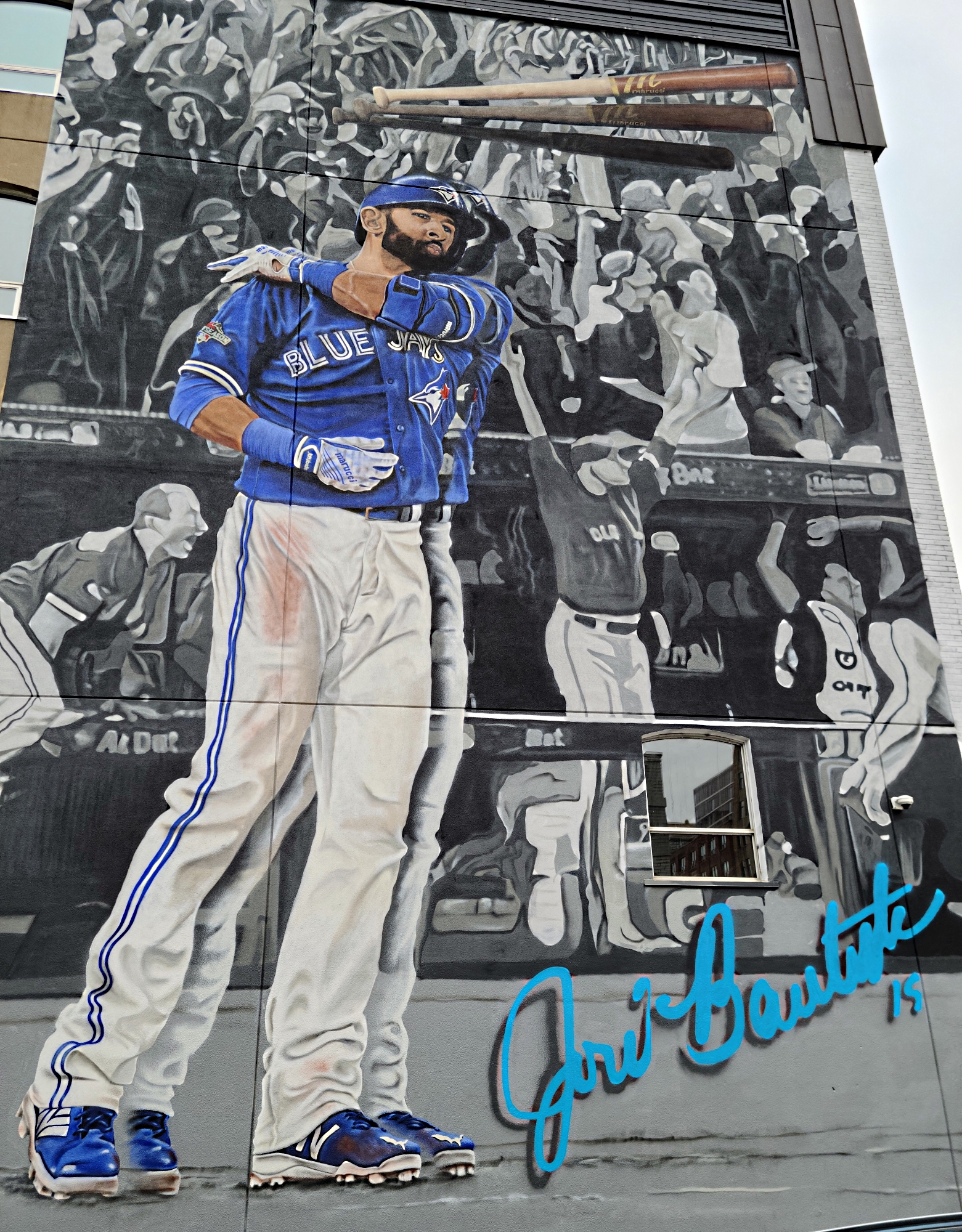 Jose Bautista bat flip mural - Toronto Blue Jays