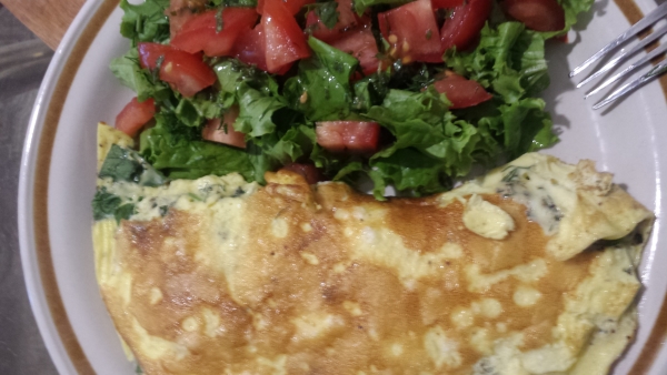 omelette with fresh amaranth leaves and dill - Photo by popular fitness