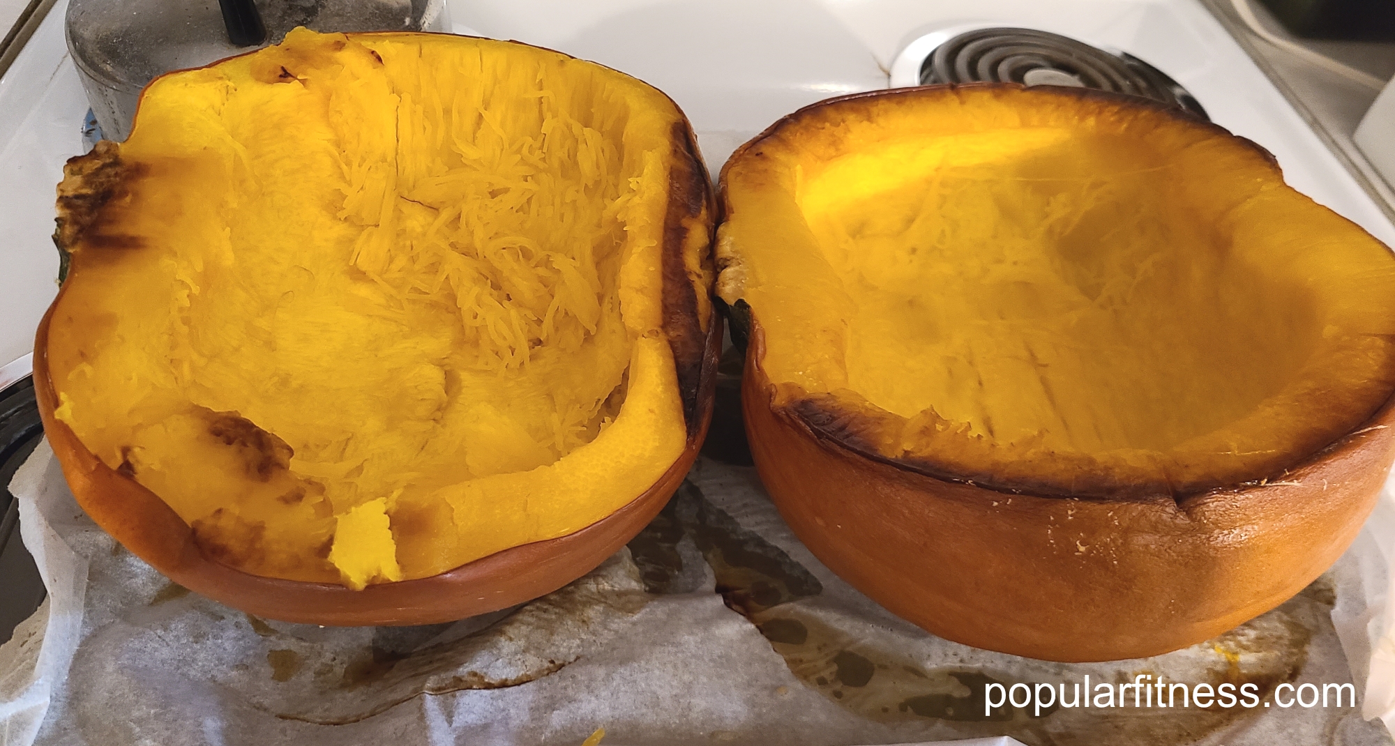 Baked pumpkin, the center or inner half - Photo by popular fitness
