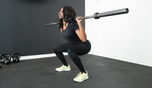 Barbell squat exercise