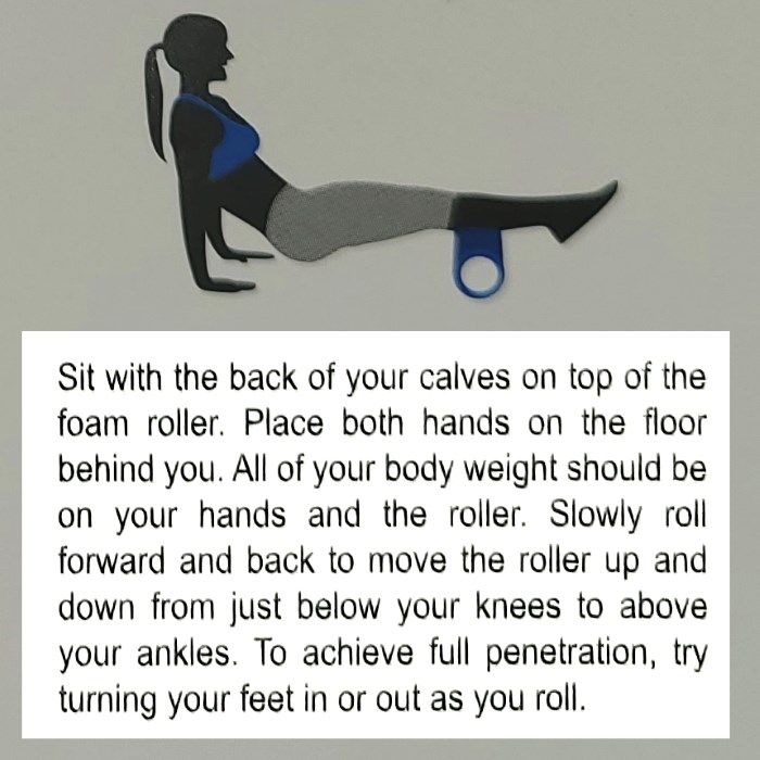 Calves foam roller exercise