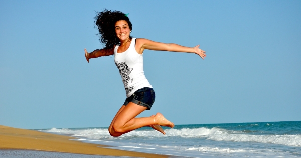 Fit woman at the beach