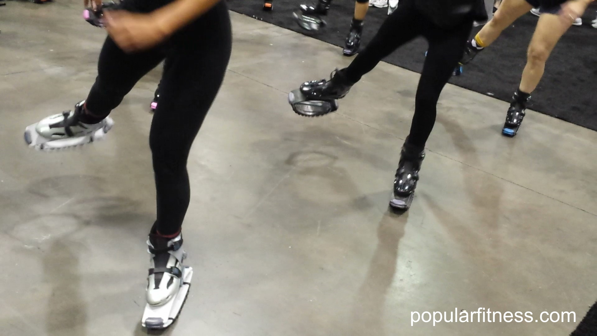 exercise class wearing kangaroo jump shoes - photo by popular fitness
