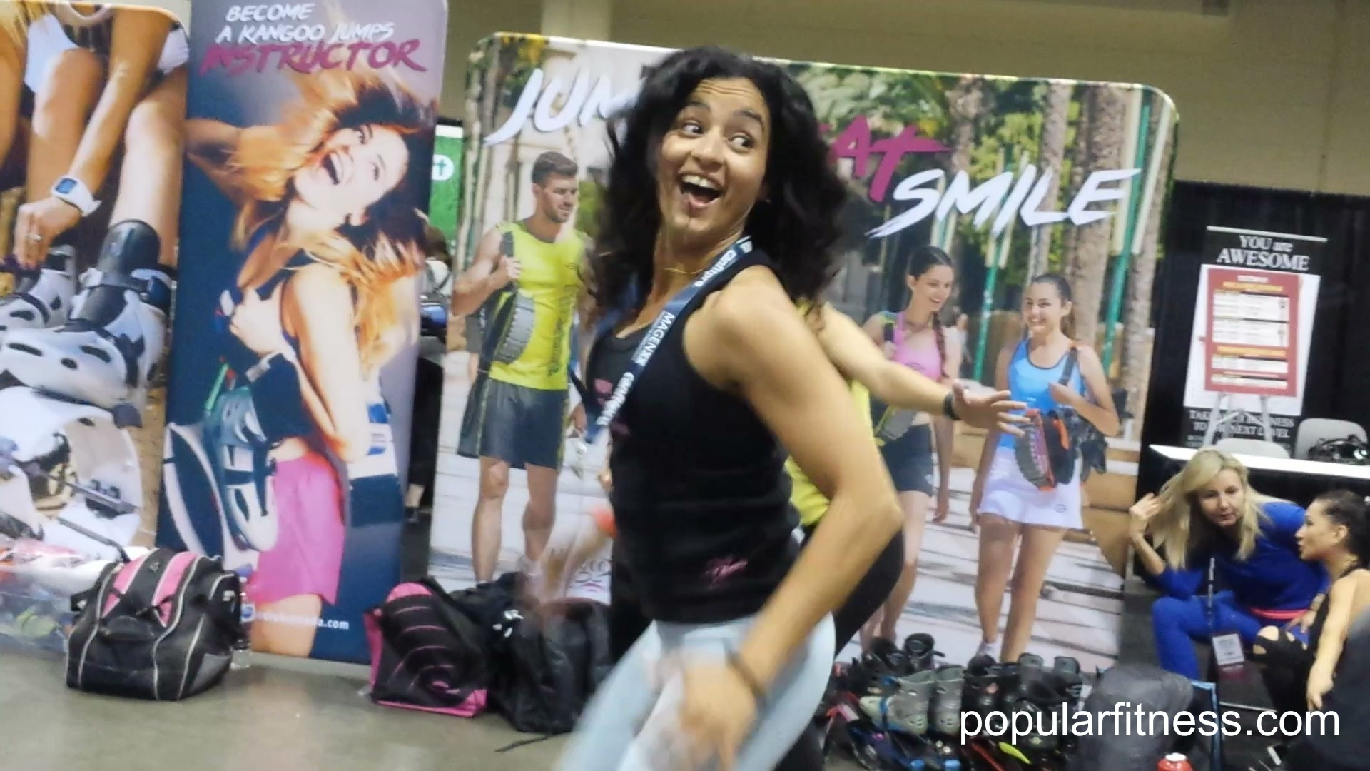 exercise class wearing kangaroo jump shoes - photo by popular fitness