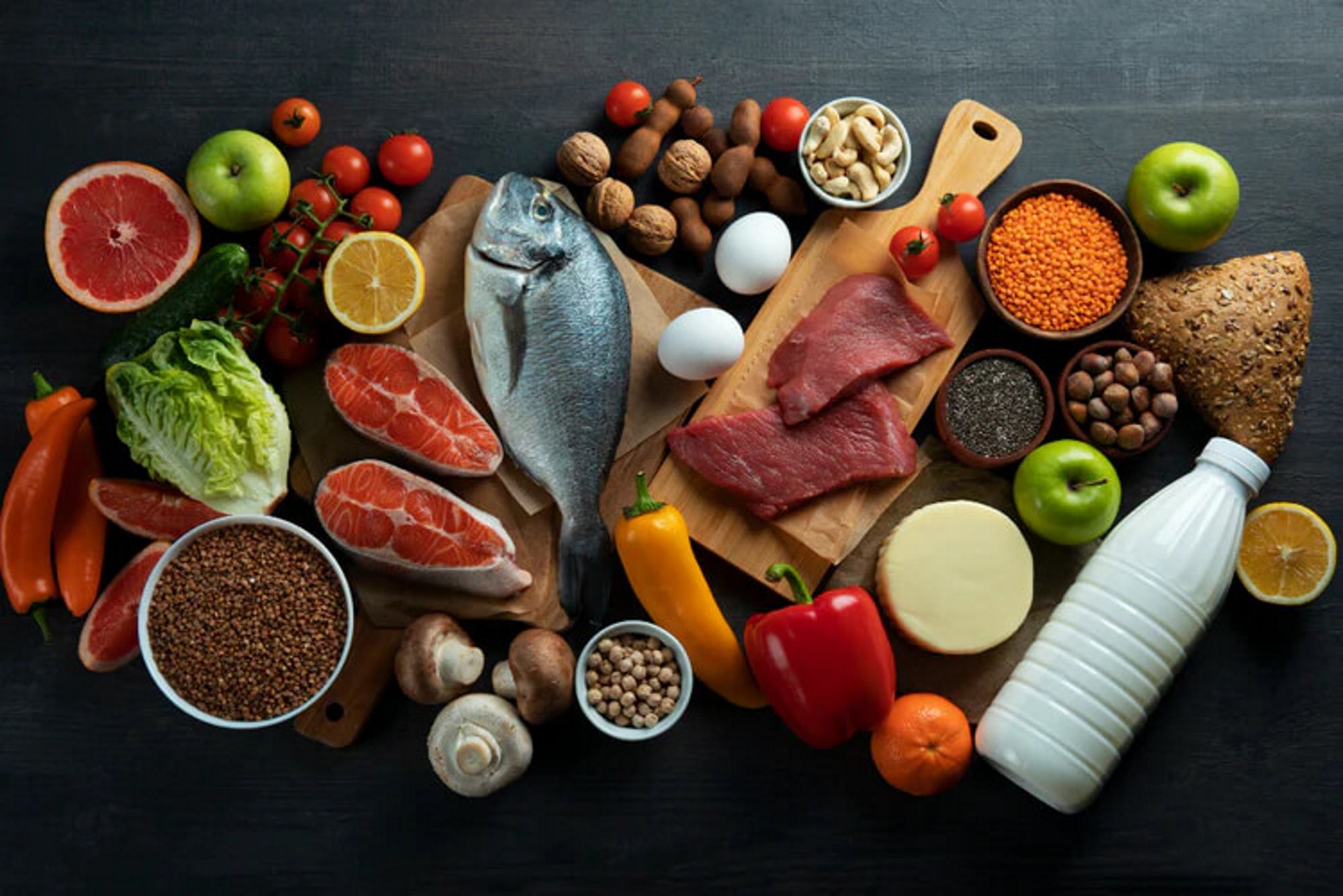 Healthy foods and liposomal vitamins.