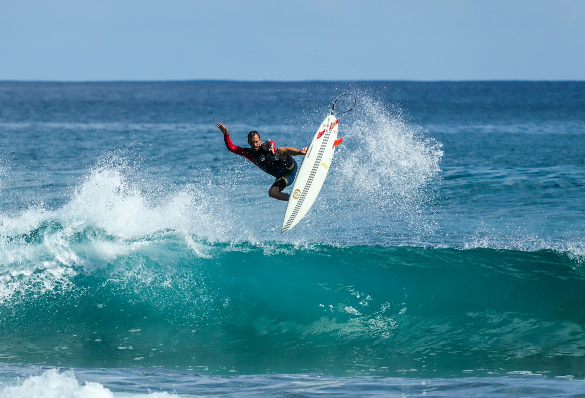 Surfer surfing a big wave