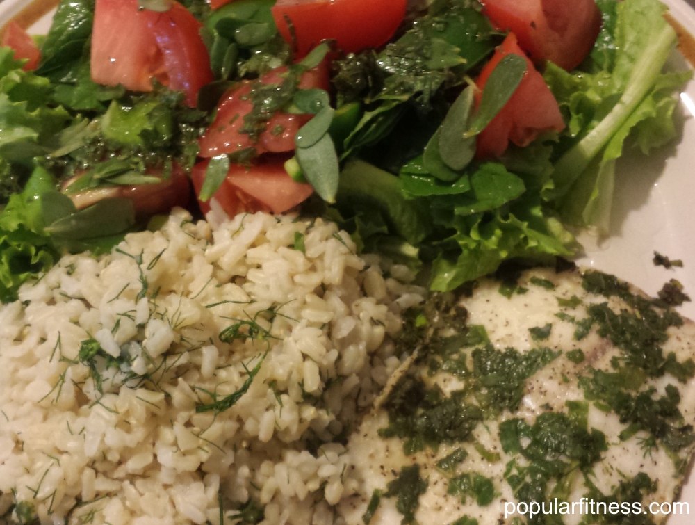 Tilapia with Amaranth and Purslane Salad - Photo by popular fitness