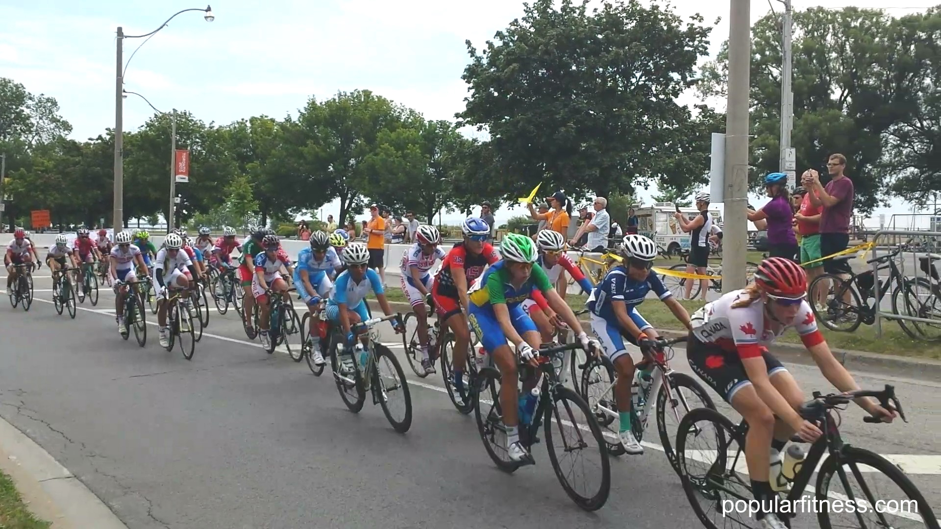 Women's bike race, women cycling in Pan Am Games Toronto - photo by popular fitness